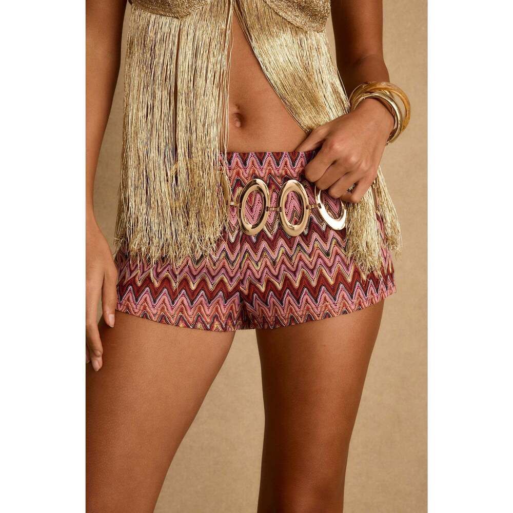 12th Tribe Rioja Pink Crochet Micro Shorts Size L